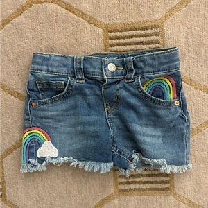 NWOT Cat & Jack Stretch Jean Shorts Rainbow 4T